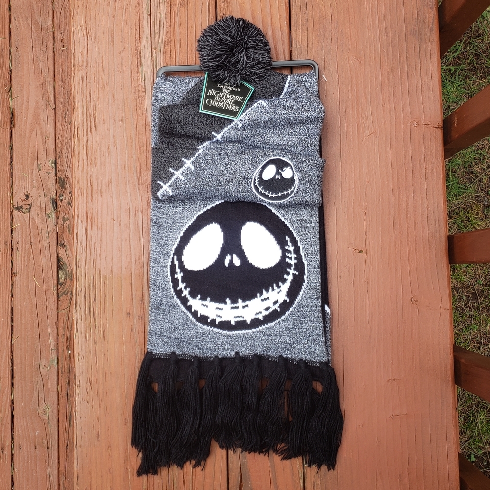 NWT Disney The Nightmare Before Christmas JACK Hat and Scarf Set
